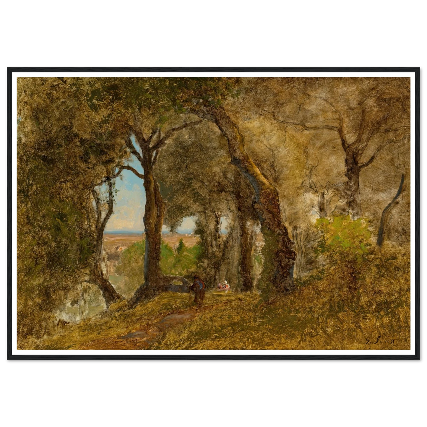 Olives, Albano, Italy Art Print | George Inness - Framed Poster - 30x40 cm / 12x16″ - Black frame