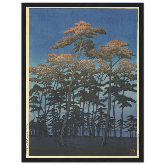 Omiya Hikawa koen (Hikawa Park, Omiya)_1930 (1930) Art Print | Kawase Hasui - Framed Poster - 30x40 cm / 12x16″ - Black frame