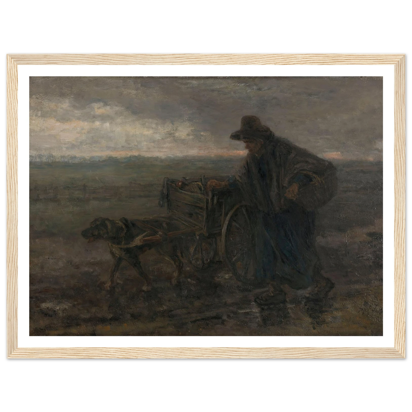 On Country Roads and Fields (1892) Art Print | Jozef Israels - Framed Poster - 30x40 cm / 12x16″ - Black frame