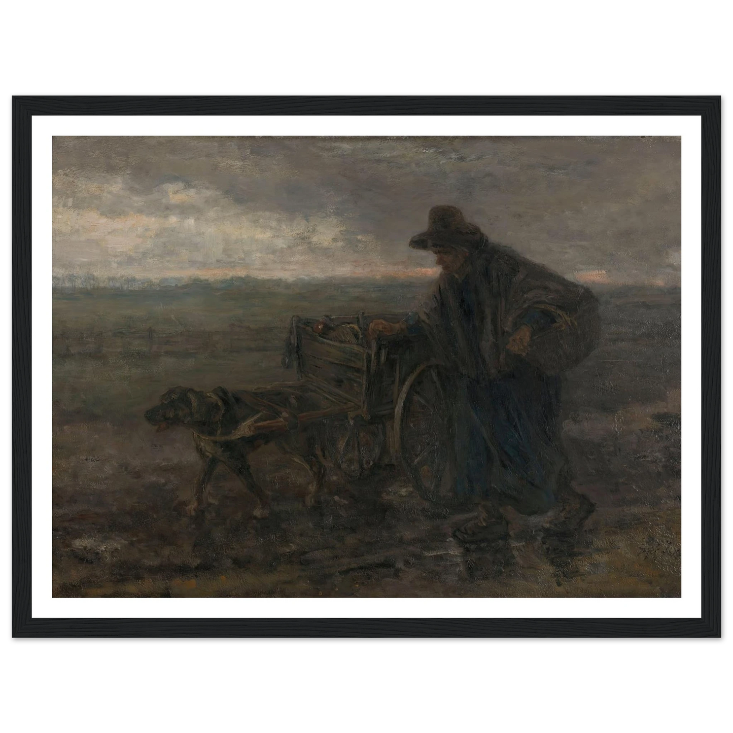 On Country Roads and Fields (1892) Art Print | Jozef Israels - Framed Poster - 30x40 cm / 12x16″ - Black frame