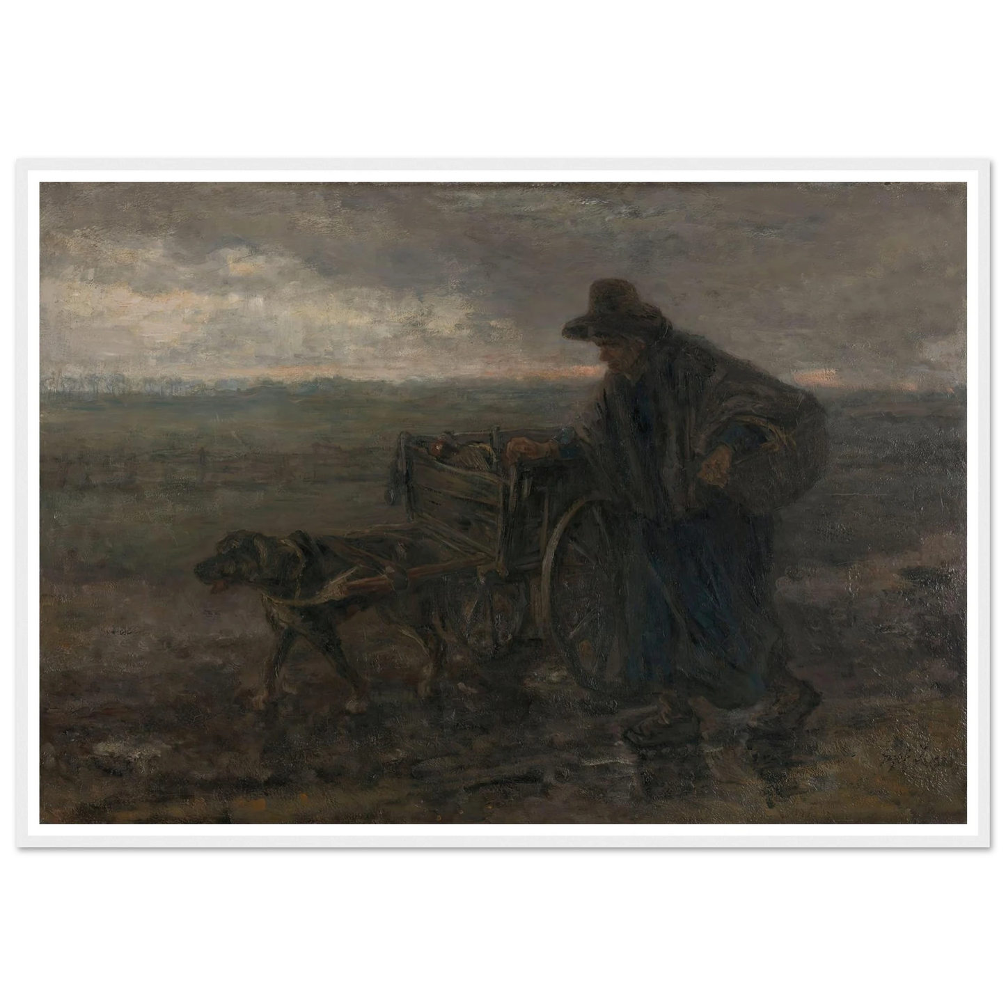 On Country Roads and Fields (1892) Art Print | Jozef Israels - Framed Poster - 30x40 cm / 12x16″ - Black frame