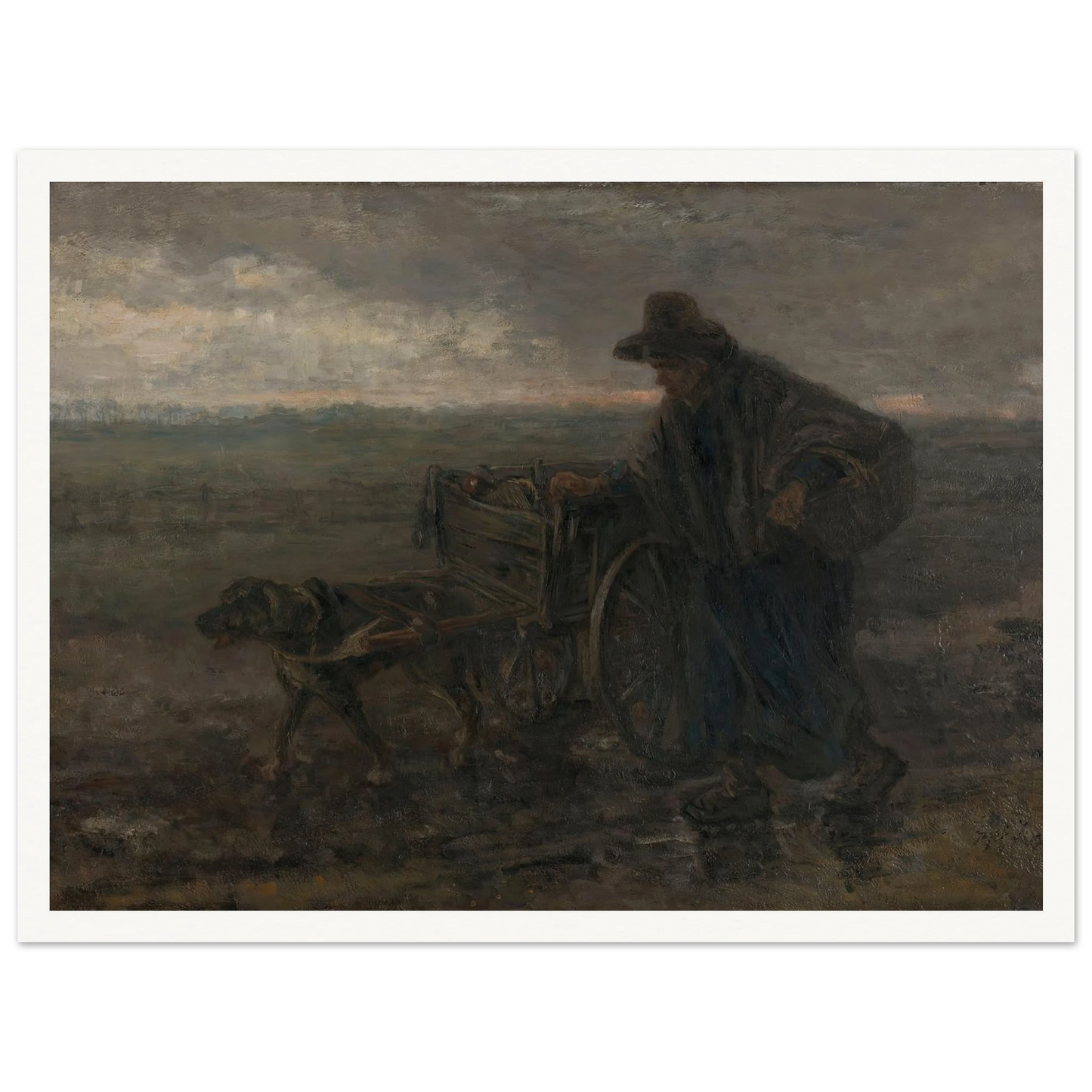 On Country Roads and Fields (1892) Art Print | Jozef Israels - Framed Poster - 30x40 cm / 12x16″ - Black frame