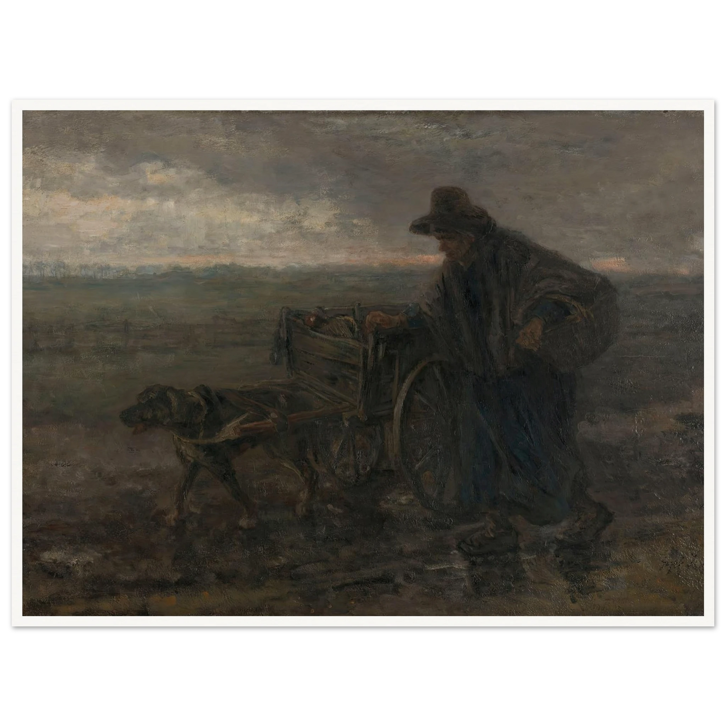 On Country Roads and Fields (1892) Art Print | Jozef Israels - Framed Poster - 30x40 cm / 12x16″ - Black frame