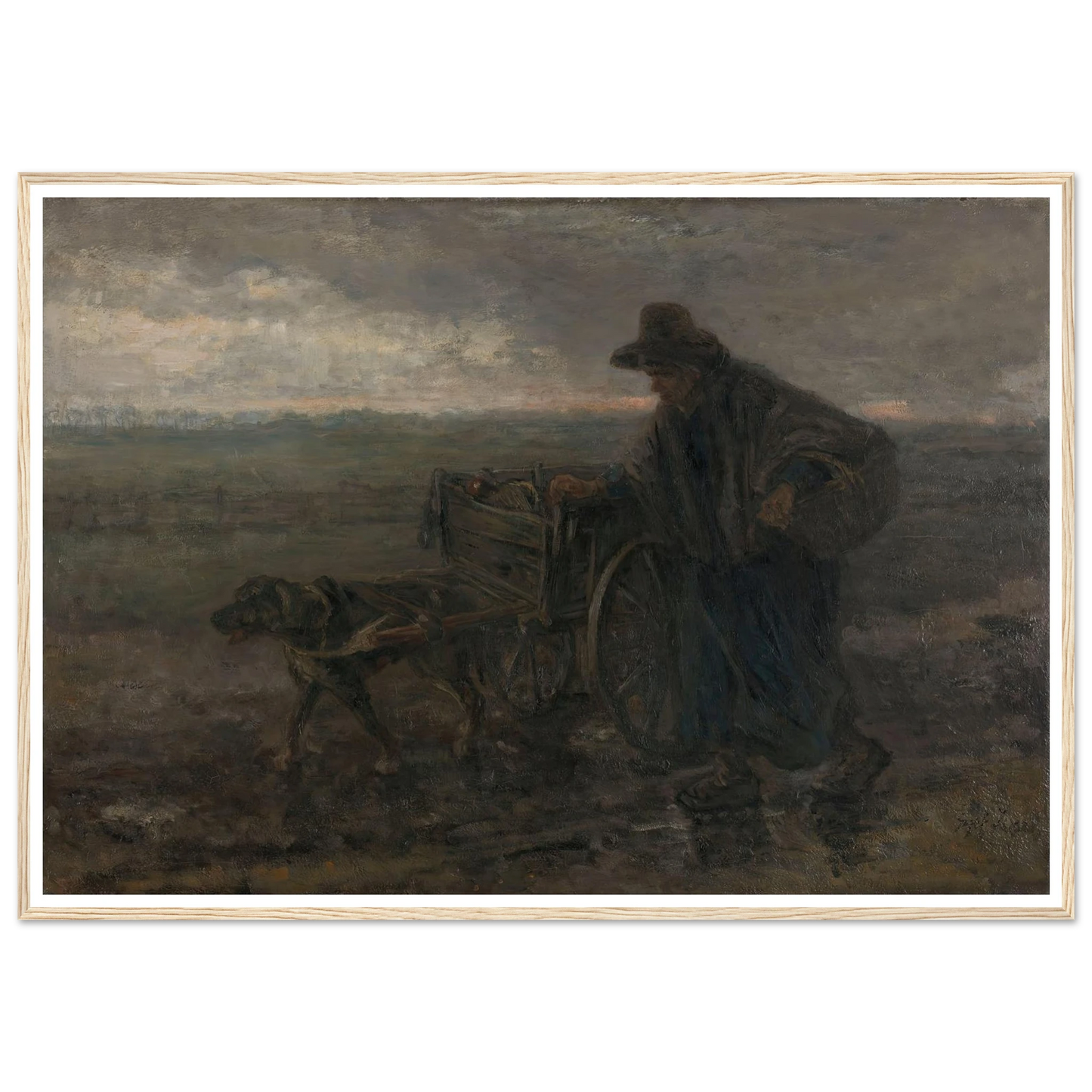 On Country Roads and Fields (1892) Art Print | Jozef Israels - Framed Poster - 30x40 cm / 12x16″ - Black frame