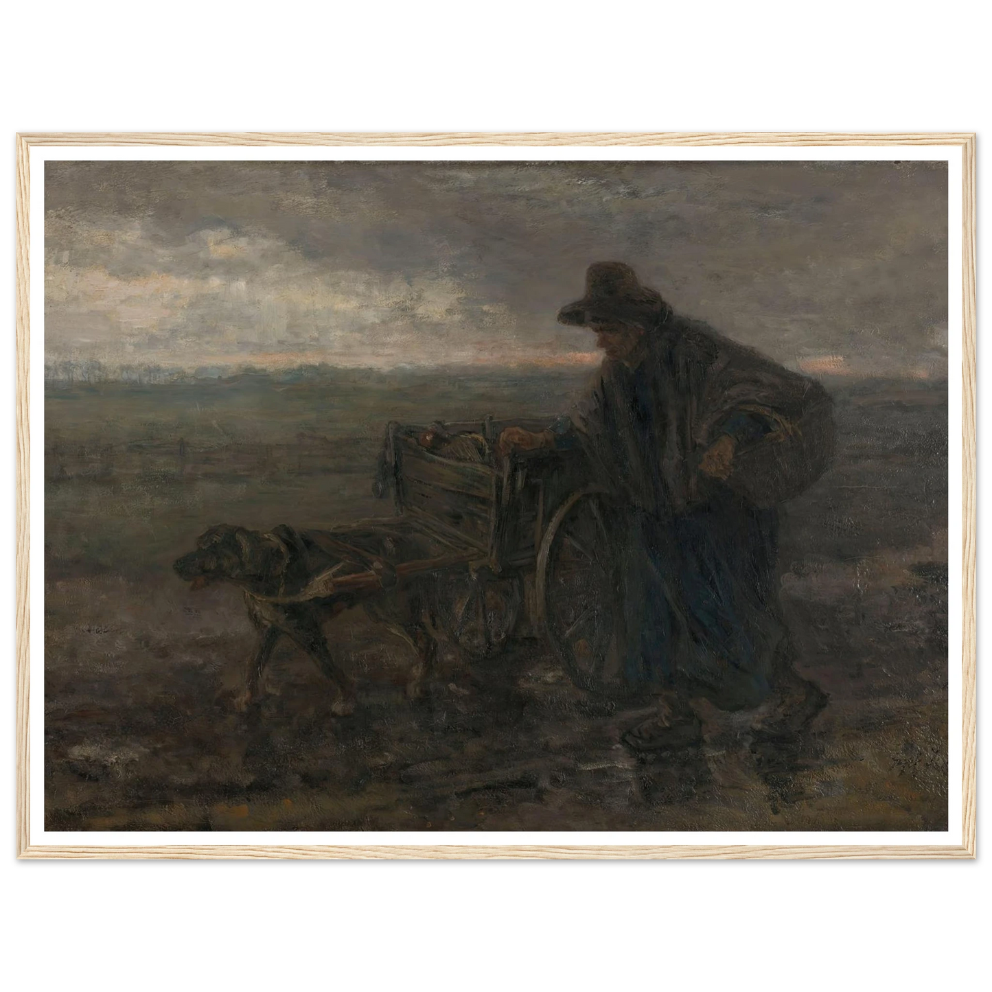 On Country Roads and Fields (1892) Art Print | Jozef Israels - Framed Poster - 30x40 cm / 12x16″ - Black frame