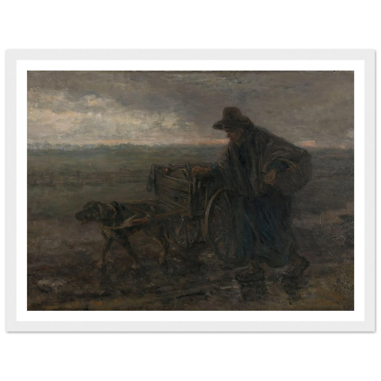 On Country Roads and Fields (1892) Art Print | Jozef Israels - Framed Poster - 30x40 cm / 12x16″ - Black frame