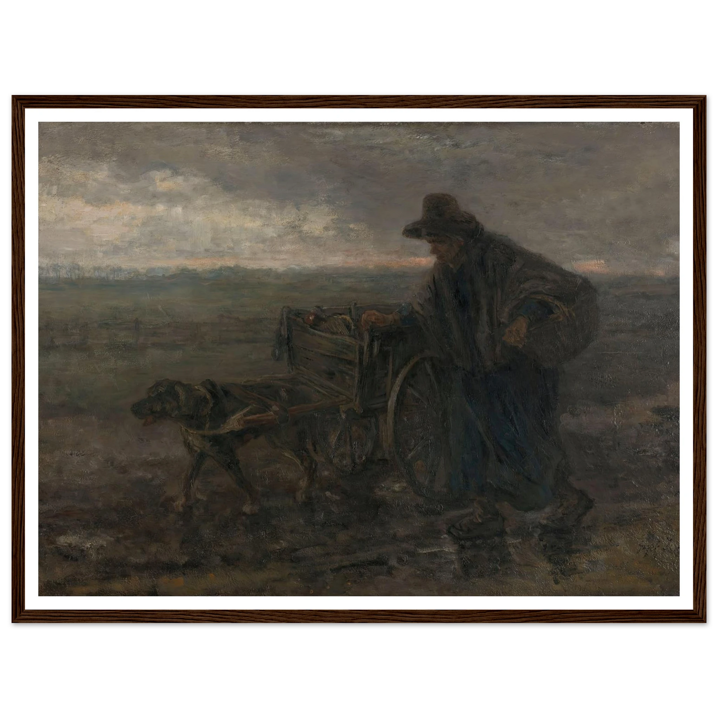 On Country Roads and Fields (1892) Art Print | Jozef Israels - Framed Poster - 30x40 cm / 12x16″ - Black frame