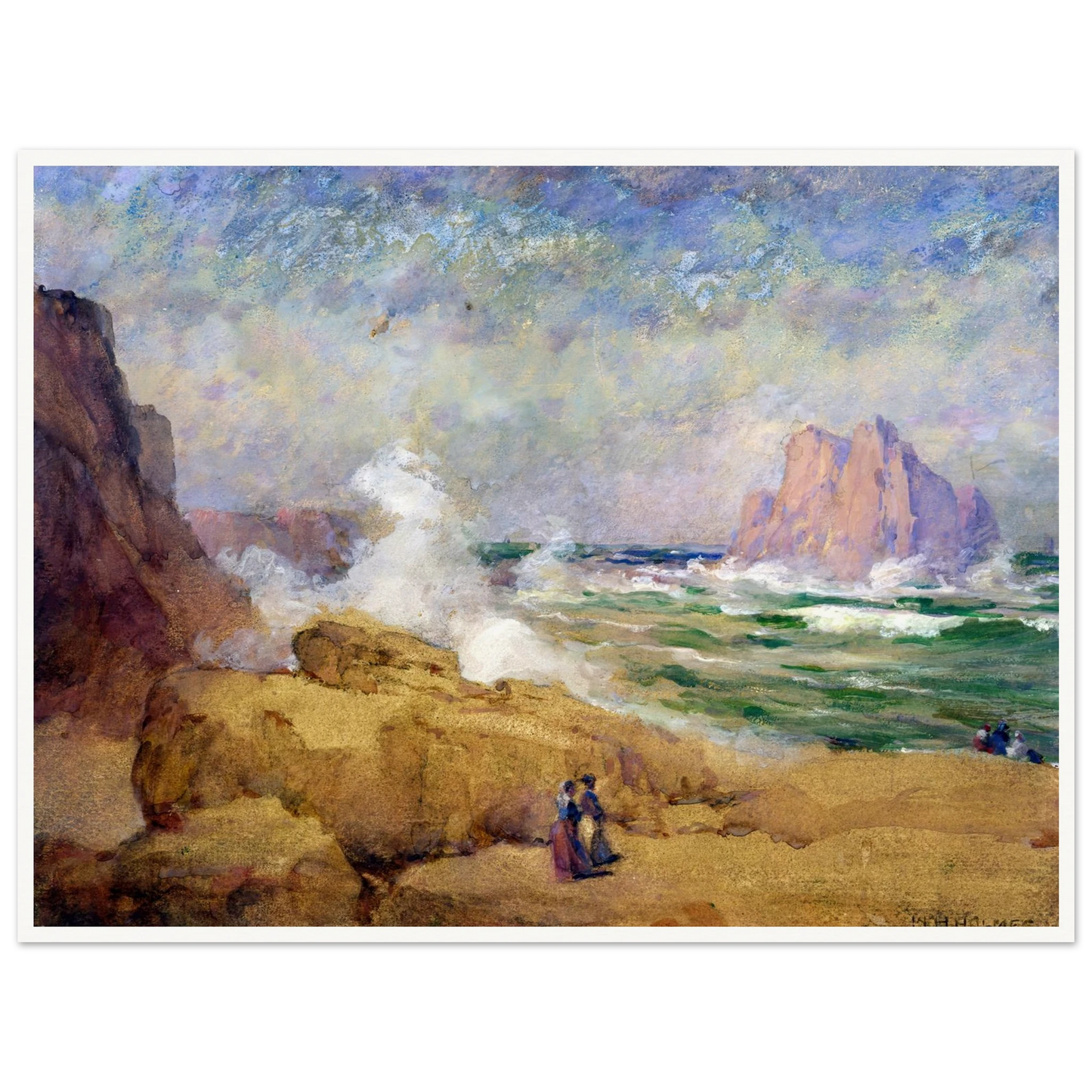 On The Coast Of California Art Print | William Henry Holmes - Framed Poster - 30x40 cm / 12x16″ - Black frame