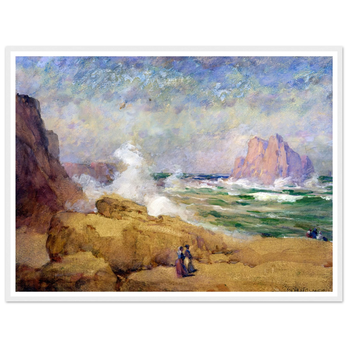 On The Coast Of California Art Print | William Henry Holmes - Framed Poster - 30x40 cm / 12x16″ - Black frame