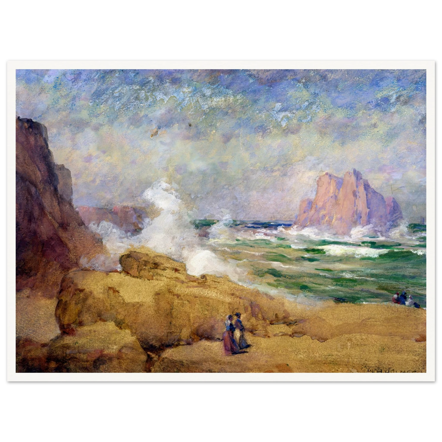 On The Coast Of California Art Print | William Henry Holmes - Framed Poster - 30x40 cm / 12x16″ - Black frame