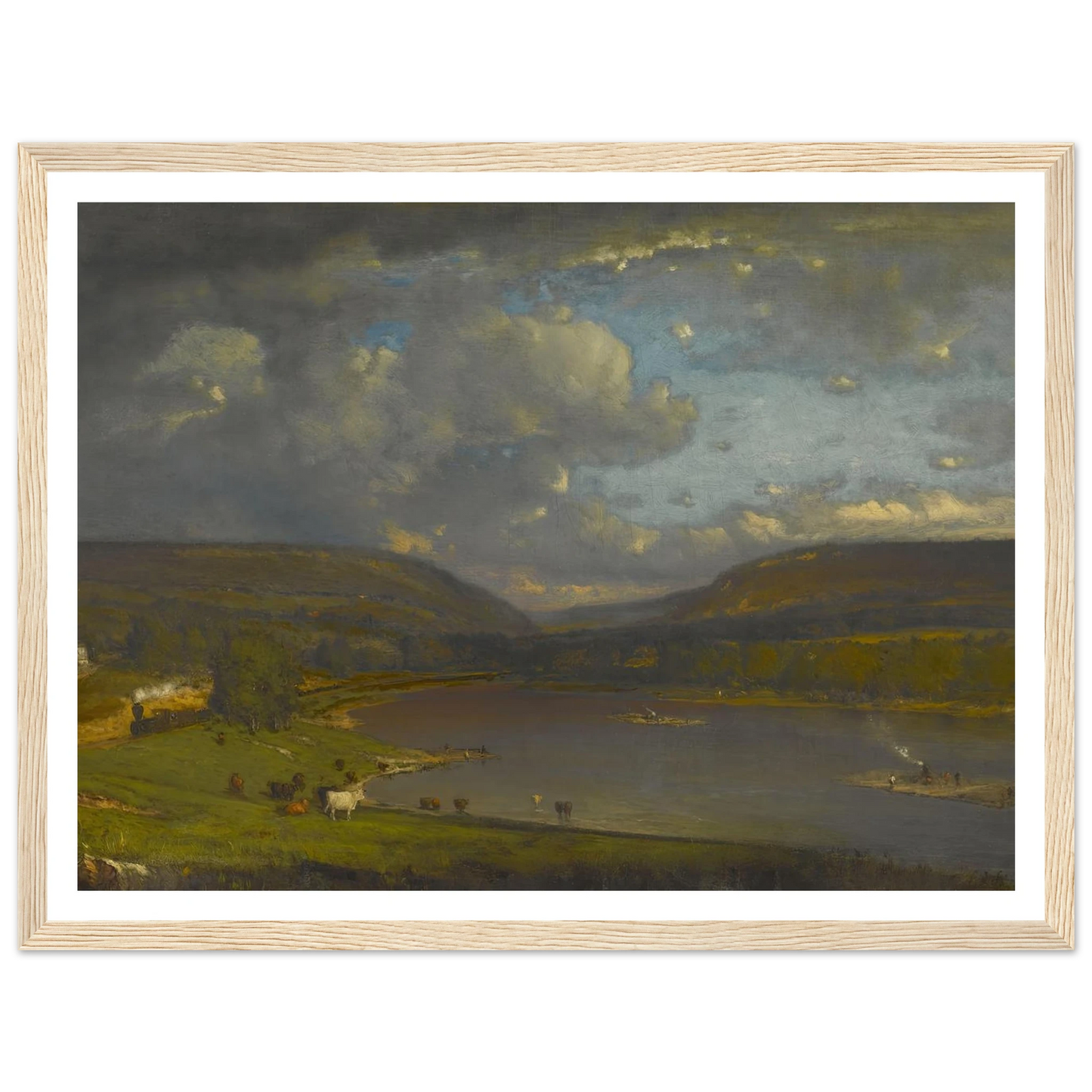 On the Delaware River Art Print | George Inness - Framed Poster - 30x40 cm / 12x16″ - Black frame
