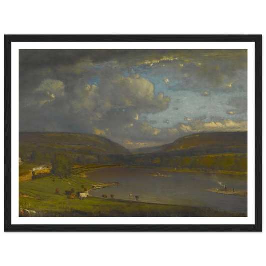 On the Delaware River Art Print | George Inness - Framed Poster - 30x40 cm / 12x16″ - Black frame