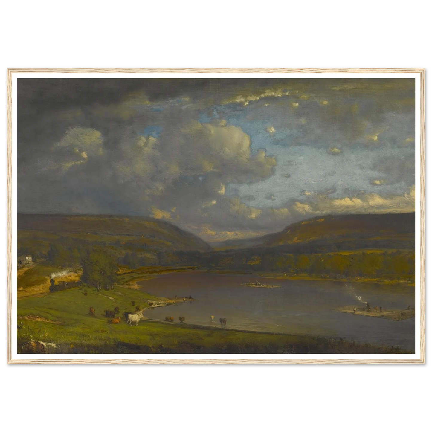 On the Delaware River Art Print | George Inness - Framed Poster - 30x40 cm / 12x16″ - Black frame