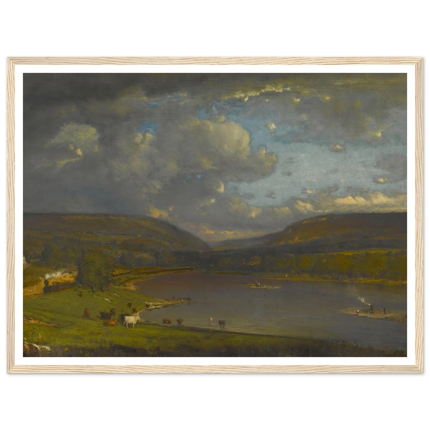 On the Delaware River Art Print | George Inness - Framed Poster - 30x40 cm / 12x16″ - Black frame