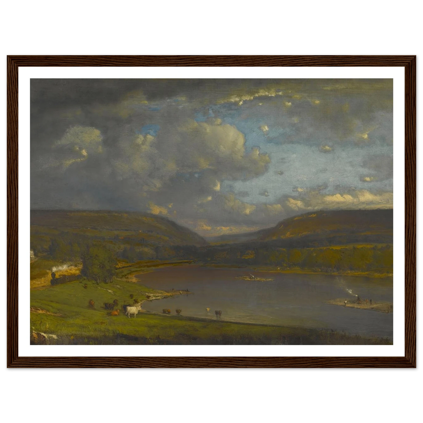 On the Delaware River Art Print | George Inness - Framed Poster - 30x40 cm / 12x16″ - Black frame