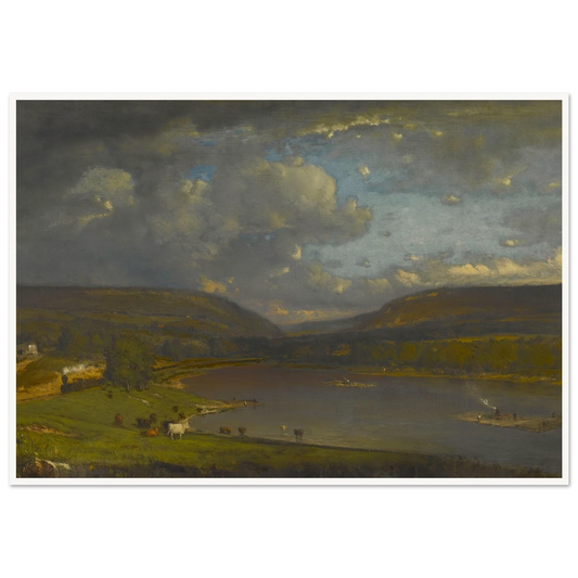 On the Delaware River Art Print | George Inness - Framed Poster - 30x40 cm / 12x16″ - Black frame