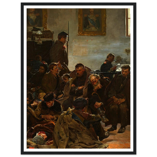 On the way to exile (Convicts on the way to Siberia) (1890) Art Print | Jacek Malczewski - Framed Poster - 30x40 cm / 12x16″ - Black frame