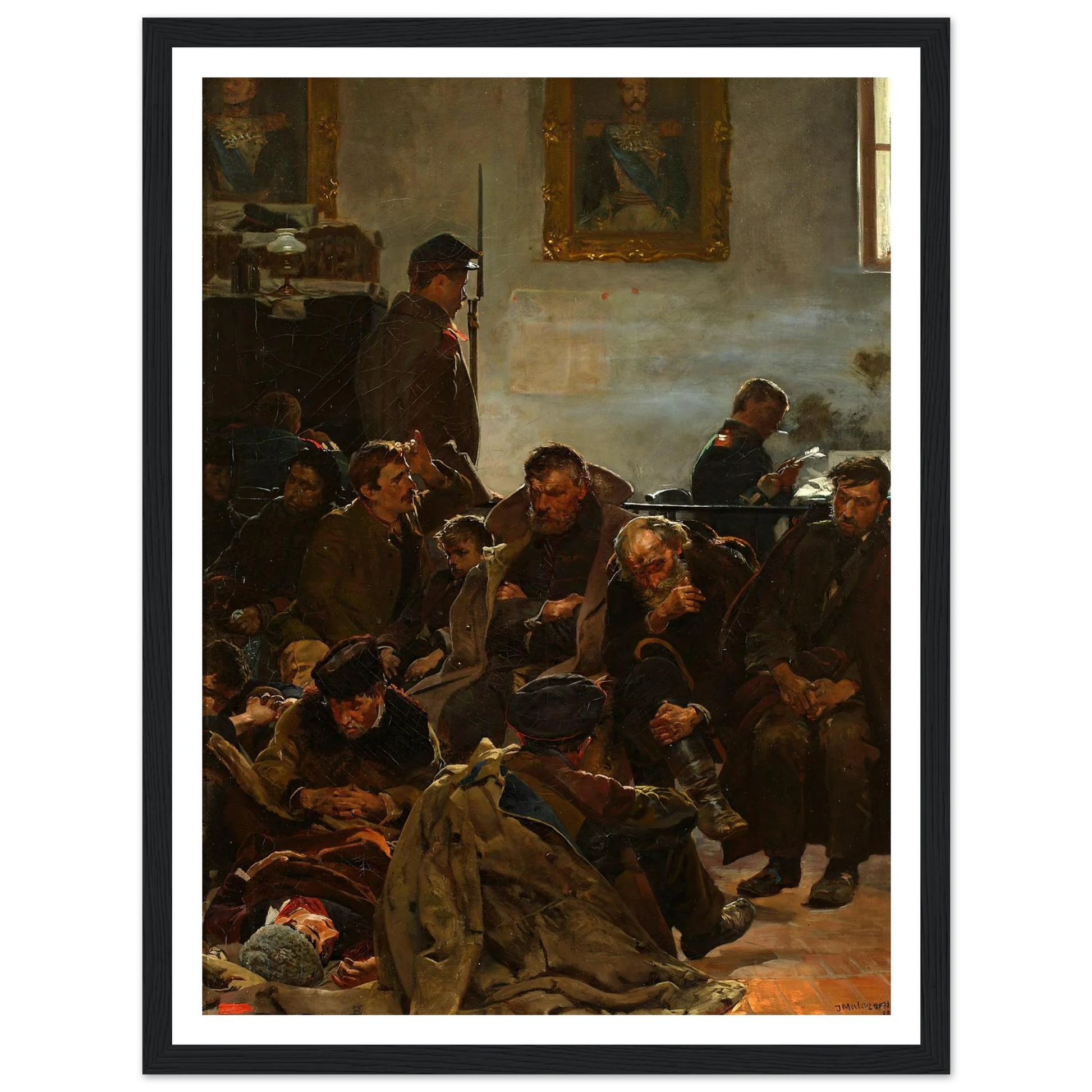 On the way to exile (Convicts on the way to Siberia) (1890) Art Print | Jacek Malczewski - Framed Poster - 30x40 cm / 12x16″ - Black frame