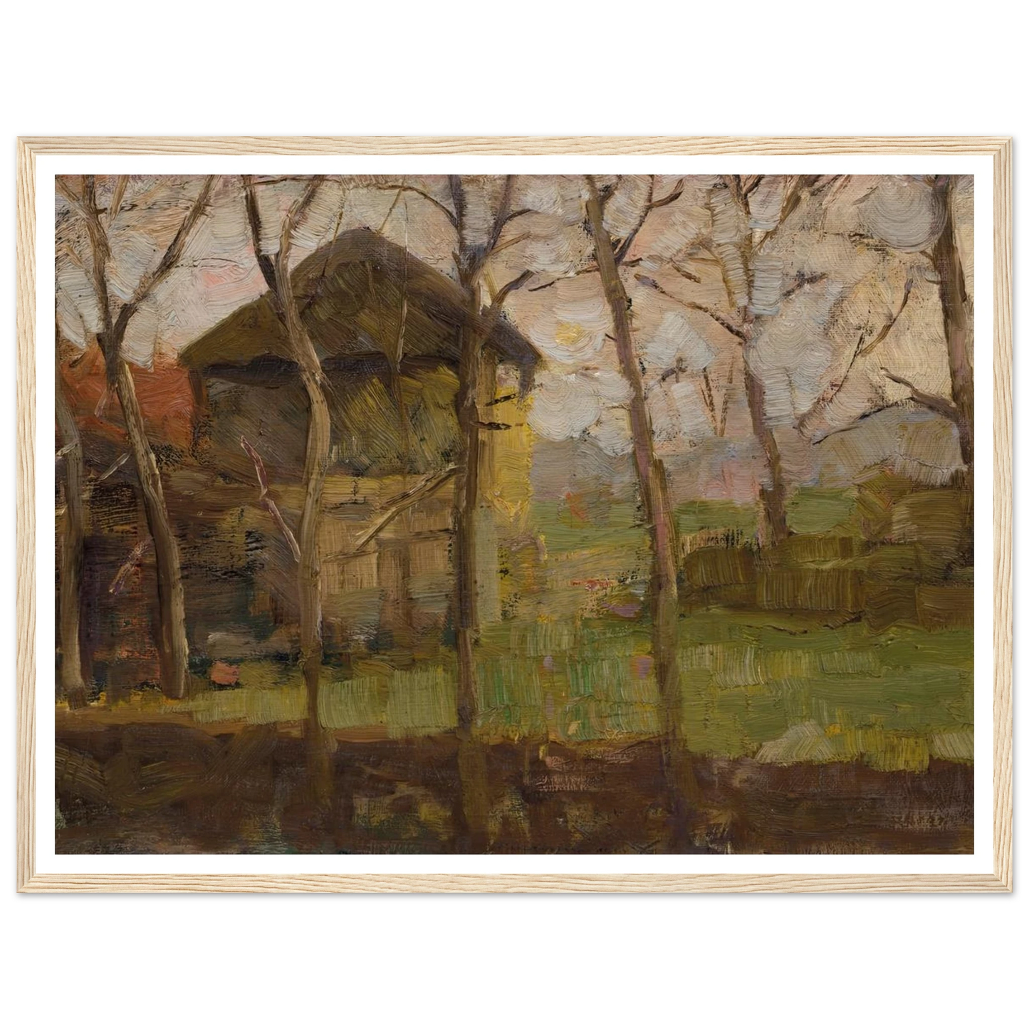 Op de Ringdijk, Watergraafsmeer (1902) Art Print | Piet Mondrian - Framed Poster - 30x40 cm / 12x16″ - Black frame