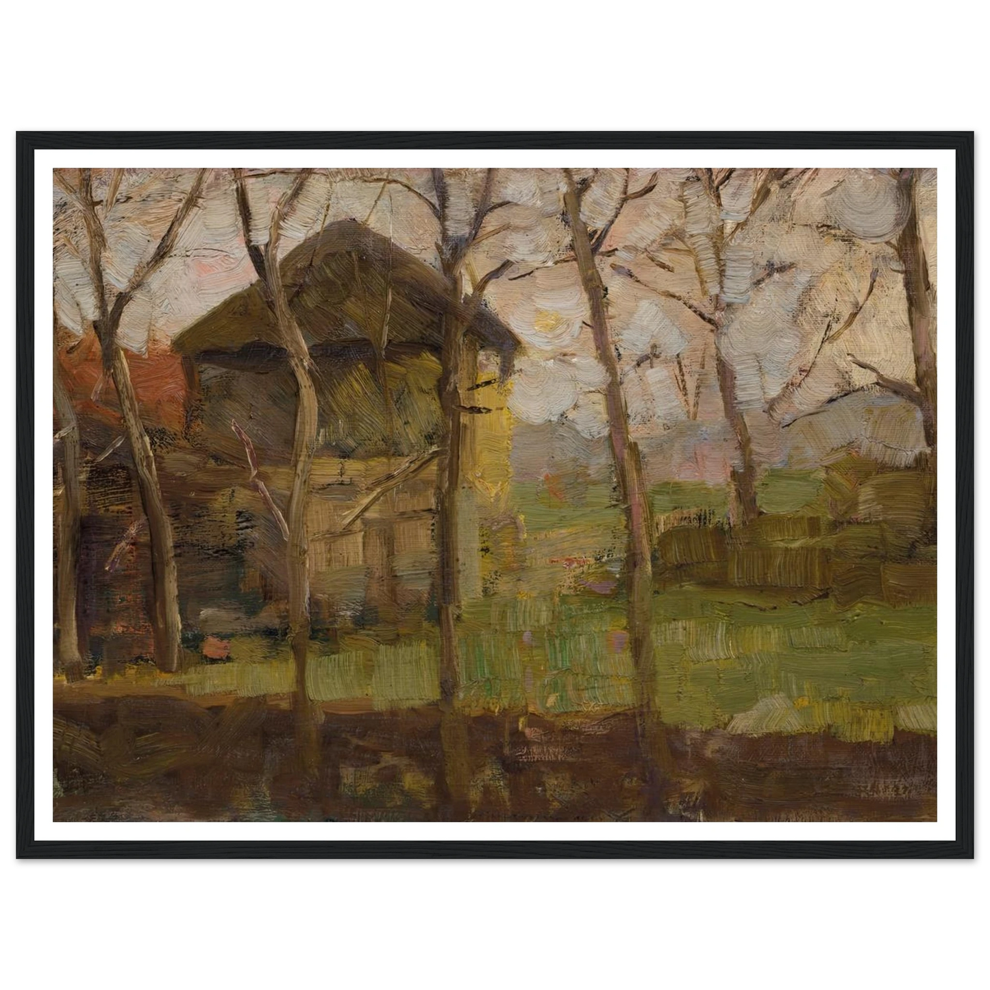 Op de Ringdijk, Watergraafsmeer (1902) Art Print | Piet Mondrian - Framed Poster - 30x40 cm / 12x16″ - Black frame