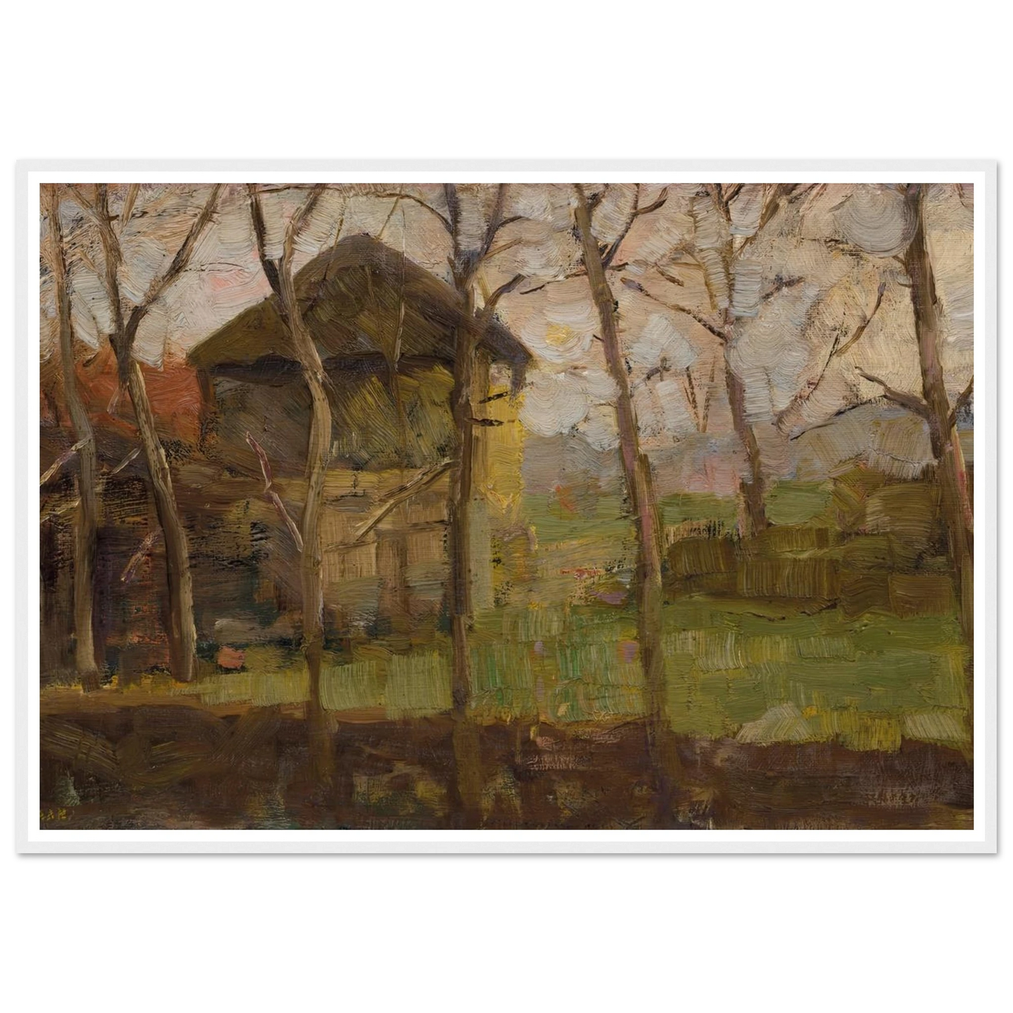 Op de Ringdijk, Watergraafsmeer (1902) Art Print | Piet Mondrian - Framed Poster - 30x40 cm / 12x16″ - Black frame