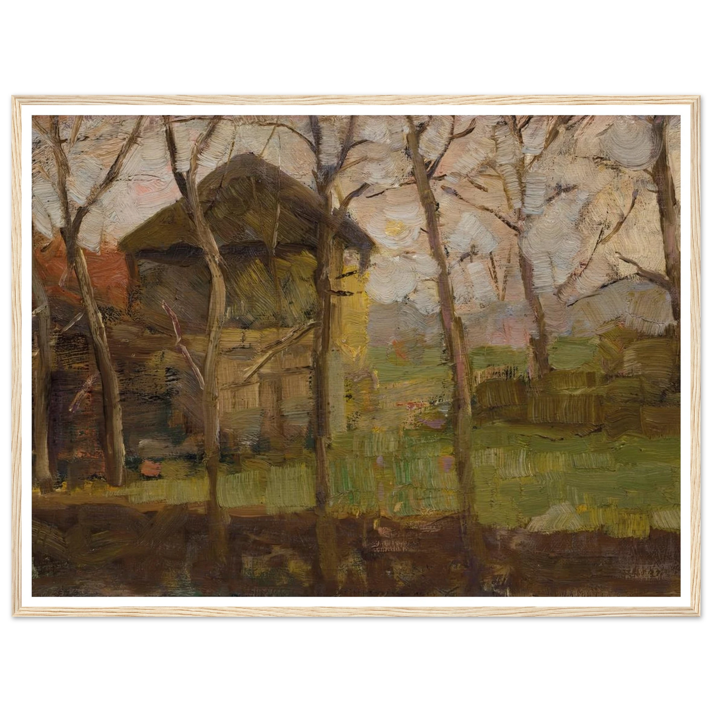 Op de Ringdijk, Watergraafsmeer (1902) Art Print | Piet Mondrian - Framed Poster - 30x40 cm / 12x16″ - Black frame