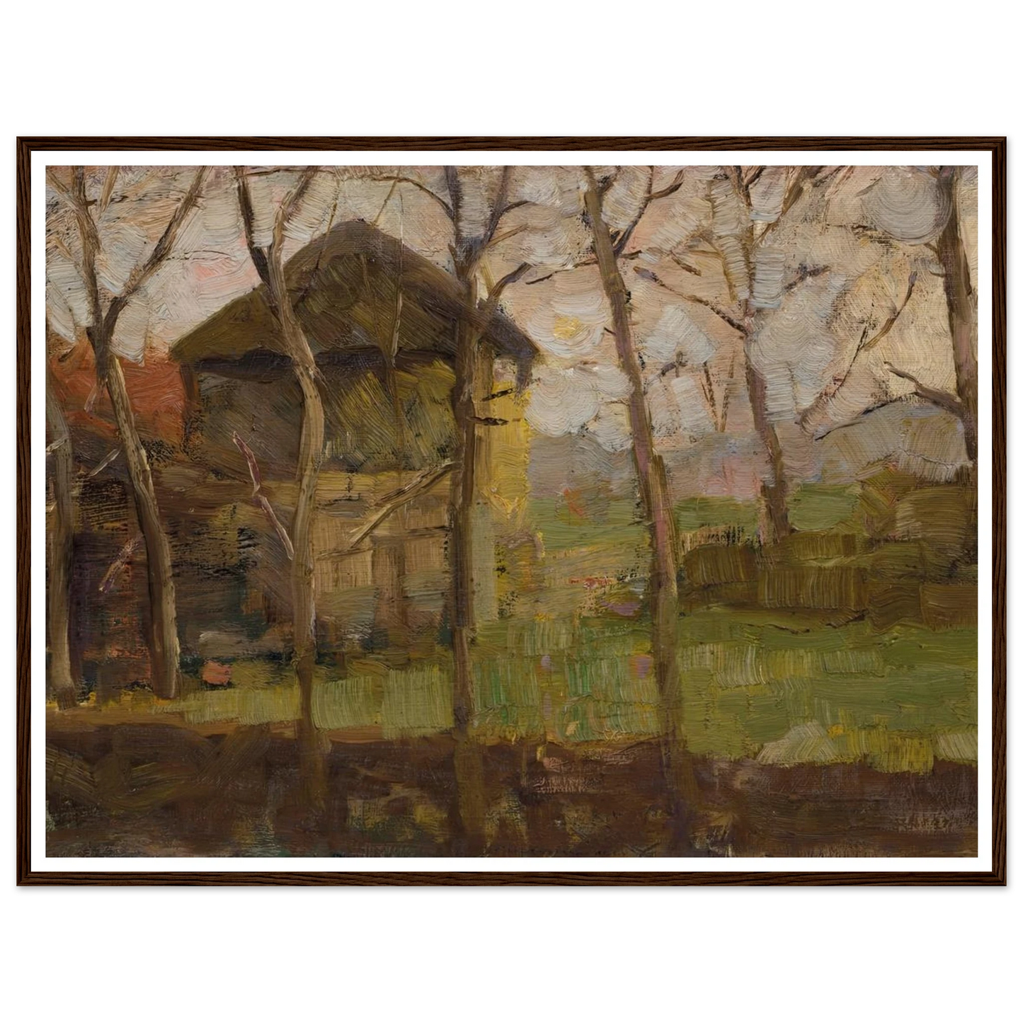 Op de Ringdijk, Watergraafsmeer (1902) Art Print | Piet Mondrian - Framed Poster - 30x40 cm / 12x16″ - Black frame