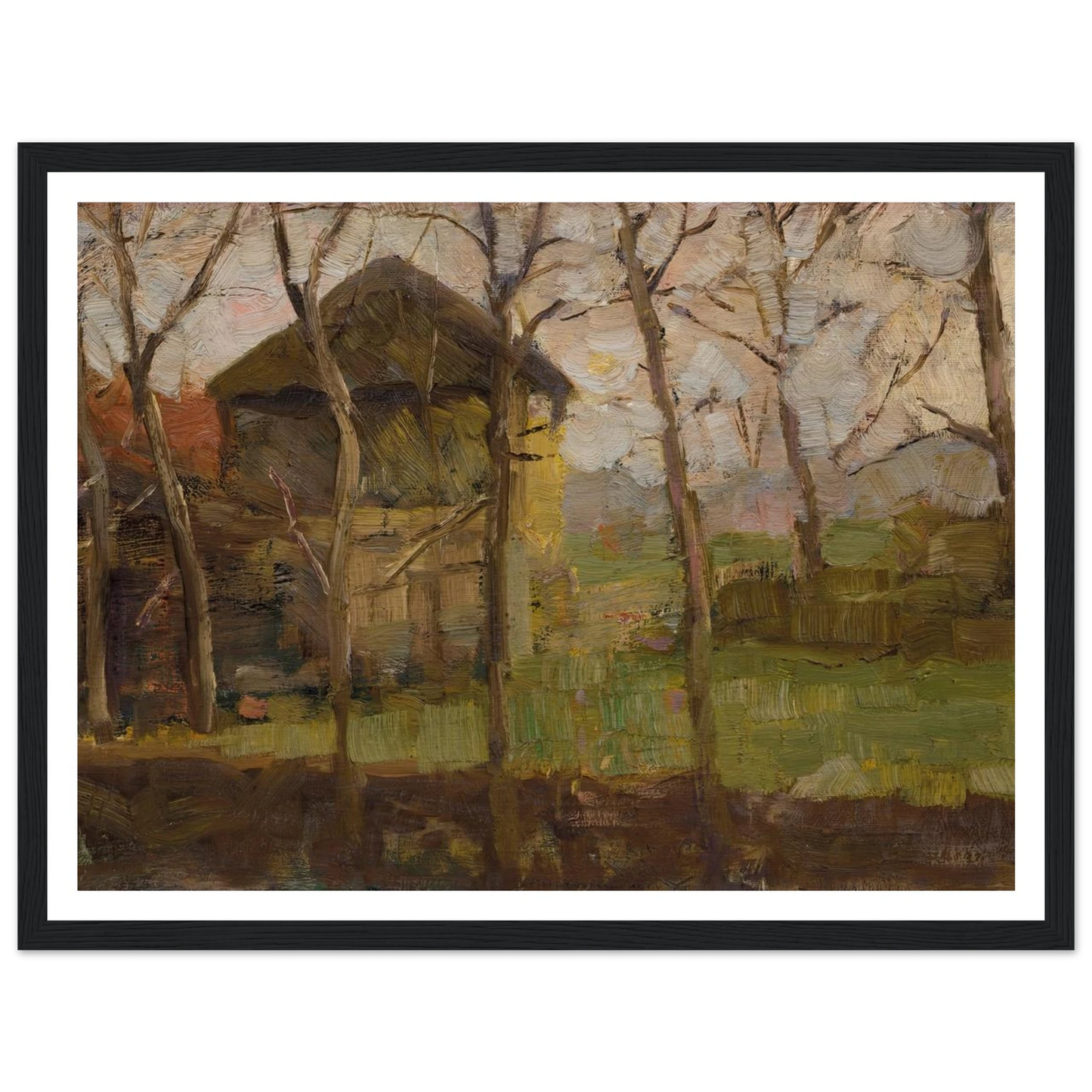 Op de Ringdijk, Watergraafsmeer (1902) Art Print | Piet Mondrian - Framed Poster - 30x40 cm / 12x16″ - Black frame