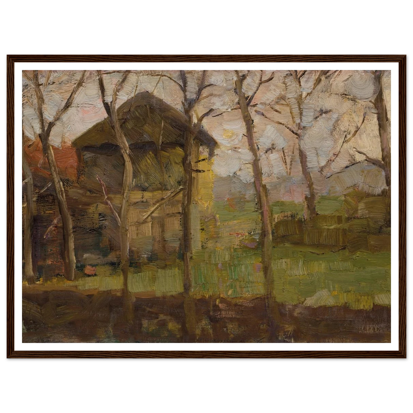 Op de Ringdijk, Watergraafsmeer (1902) Art Print | Piet Mondrian - Framed Poster - 30x40 cm / 12x16″ - Black frame