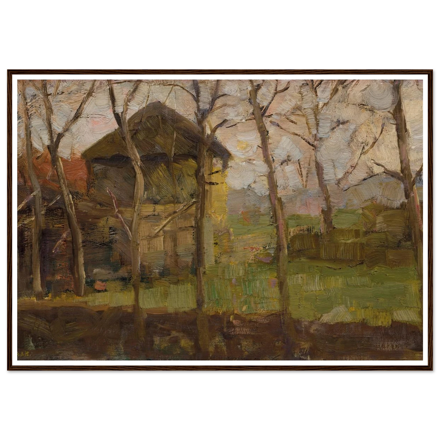 Op de Ringdijk, Watergraafsmeer (1902) Art Print | Piet Mondrian - Framed Poster - 30x40 cm / 12x16″ - Black frame