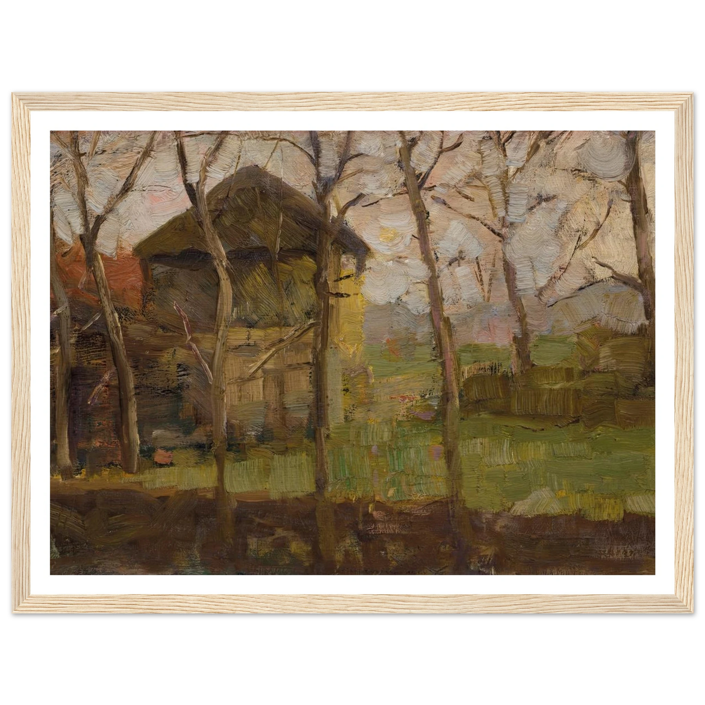 Op de Ringdijk, Watergraafsmeer (1902) Art Print | Piet Mondrian - Framed Poster - 30x40 cm / 12x16″ - Black frame