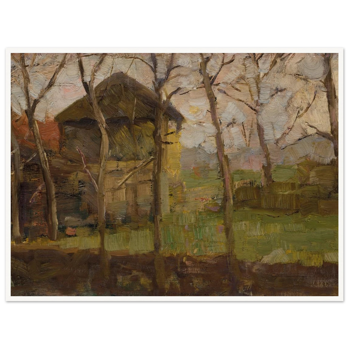 Op de Ringdijk, Watergraafsmeer (1902) Art Print | Piet Mondrian - Framed Poster - 30x40 cm / 12x16″ - Black frame