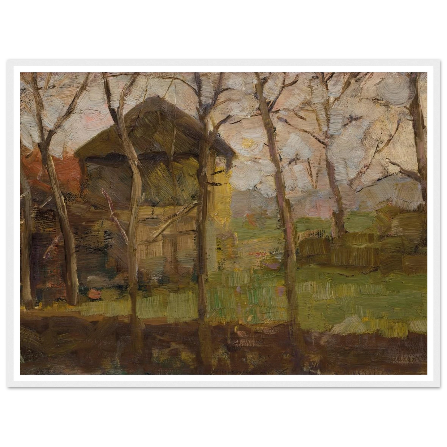 Op de Ringdijk, Watergraafsmeer (1902) Art Print | Piet Mondrian - Framed Poster - 30x40 cm / 12x16″ - Black frame