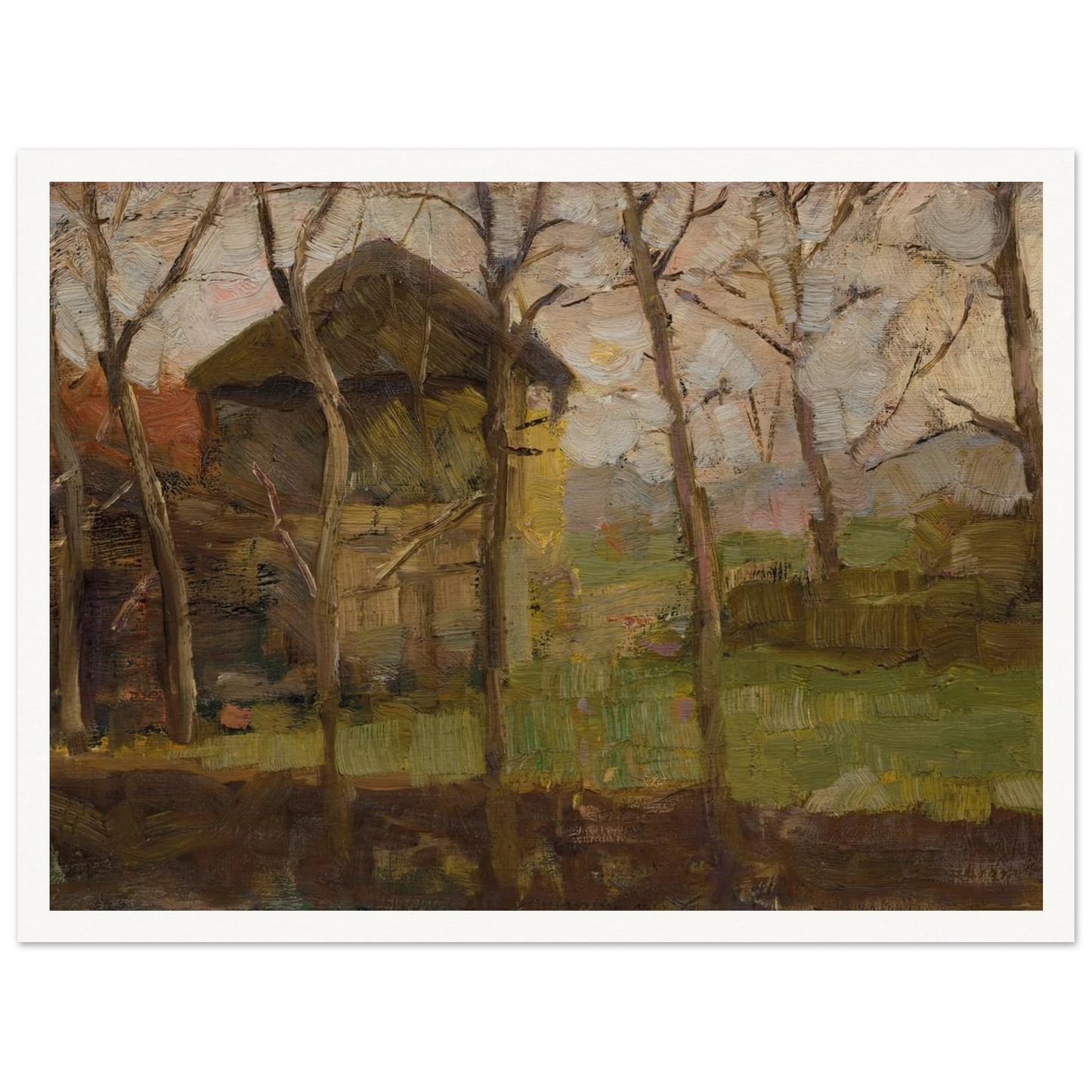 Op de Ringdijk, Watergraafsmeer (1902) Art Print | Piet Mondrian - Framed Poster - 30x40 cm / 12x16″ - Black frame