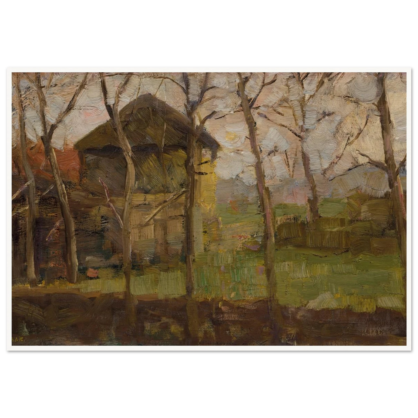 Op de Ringdijk, Watergraafsmeer (1902) Art Print | Piet Mondrian - Framed Poster - 30x40 cm / 12x16″ - Black frame