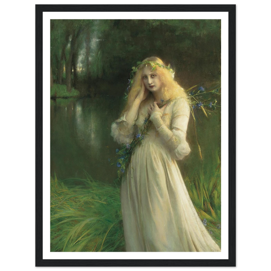 Ophelia (1900) Art Print | Pascal Adolphe Jean Dagnan Bouveret - Framed Poster - 30x40 cm / 12x16″ - Black frame