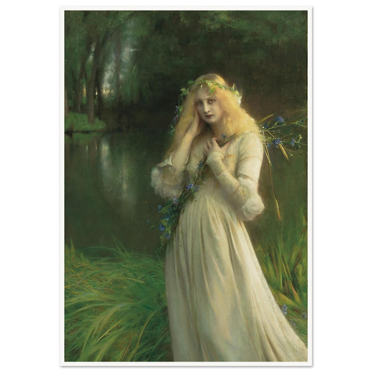 Ophelia (1900) Art Print | Pascal Adolphe Jean Dagnan Bouveret - Framed Poster - 30x40 cm / 12x16″ - Black frame