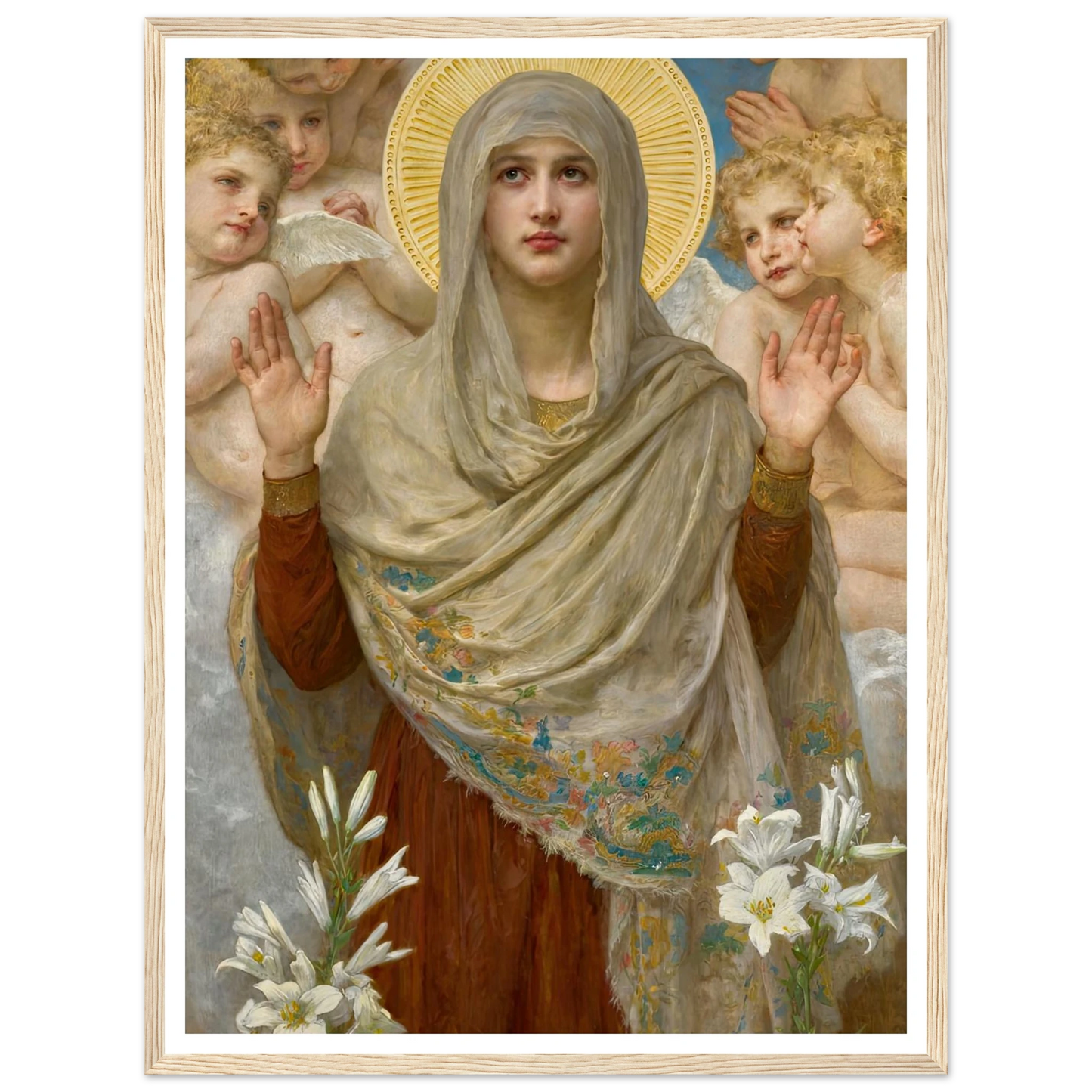 Ora Pro Nobis (1903) Art Print | William Bouguereau - Framed Poster - 30x40 cm / 12x16″ - Black frame