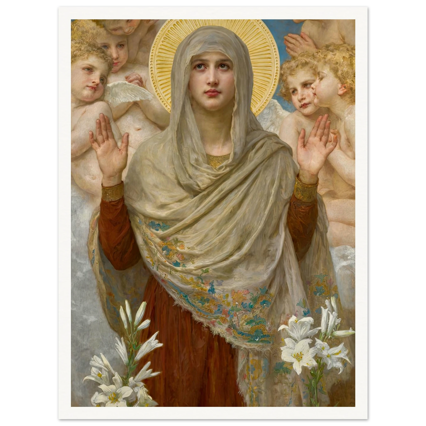 Ora Pro Nobis (1903) Art Print | William Bouguereau - Framed Poster - 30x40 cm / 12x16″ - Black frame