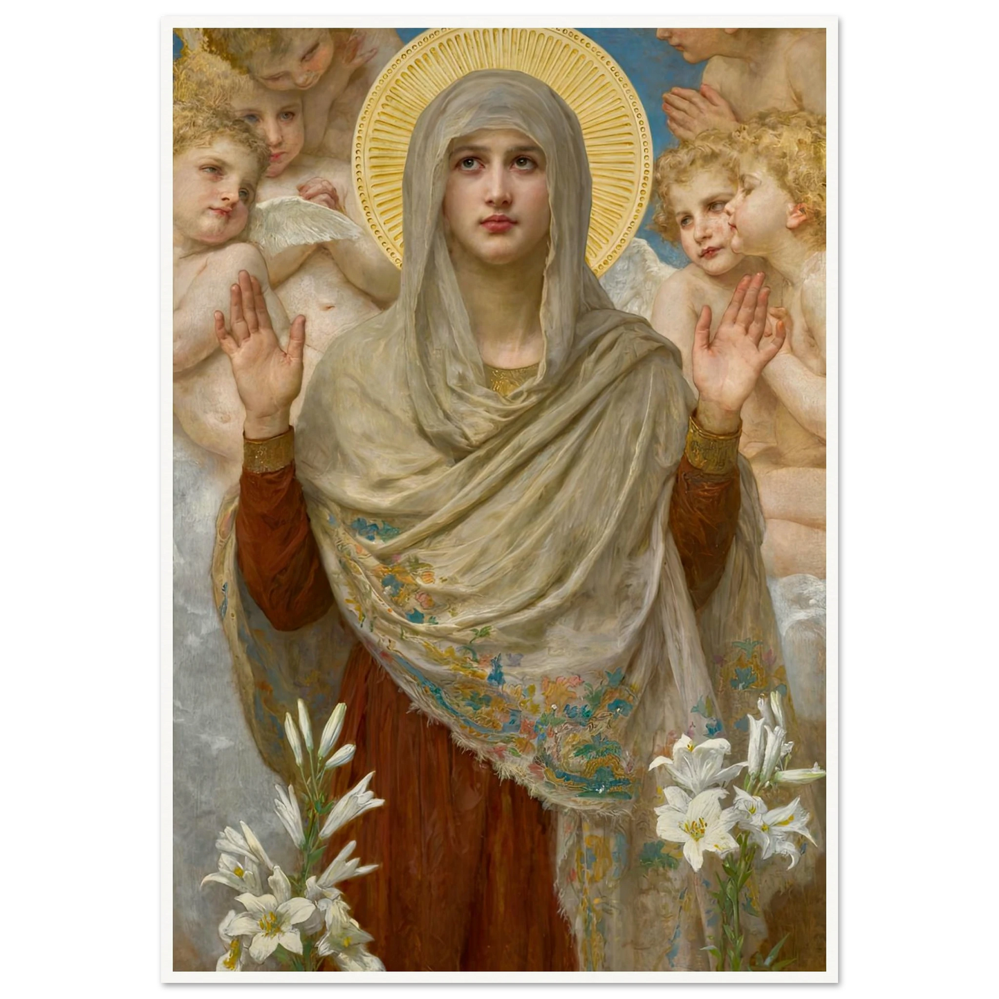 Ora Pro Nobis (1903) Art Print | William Bouguereau - Framed Poster - 30x40 cm / 12x16″ - Black frame
