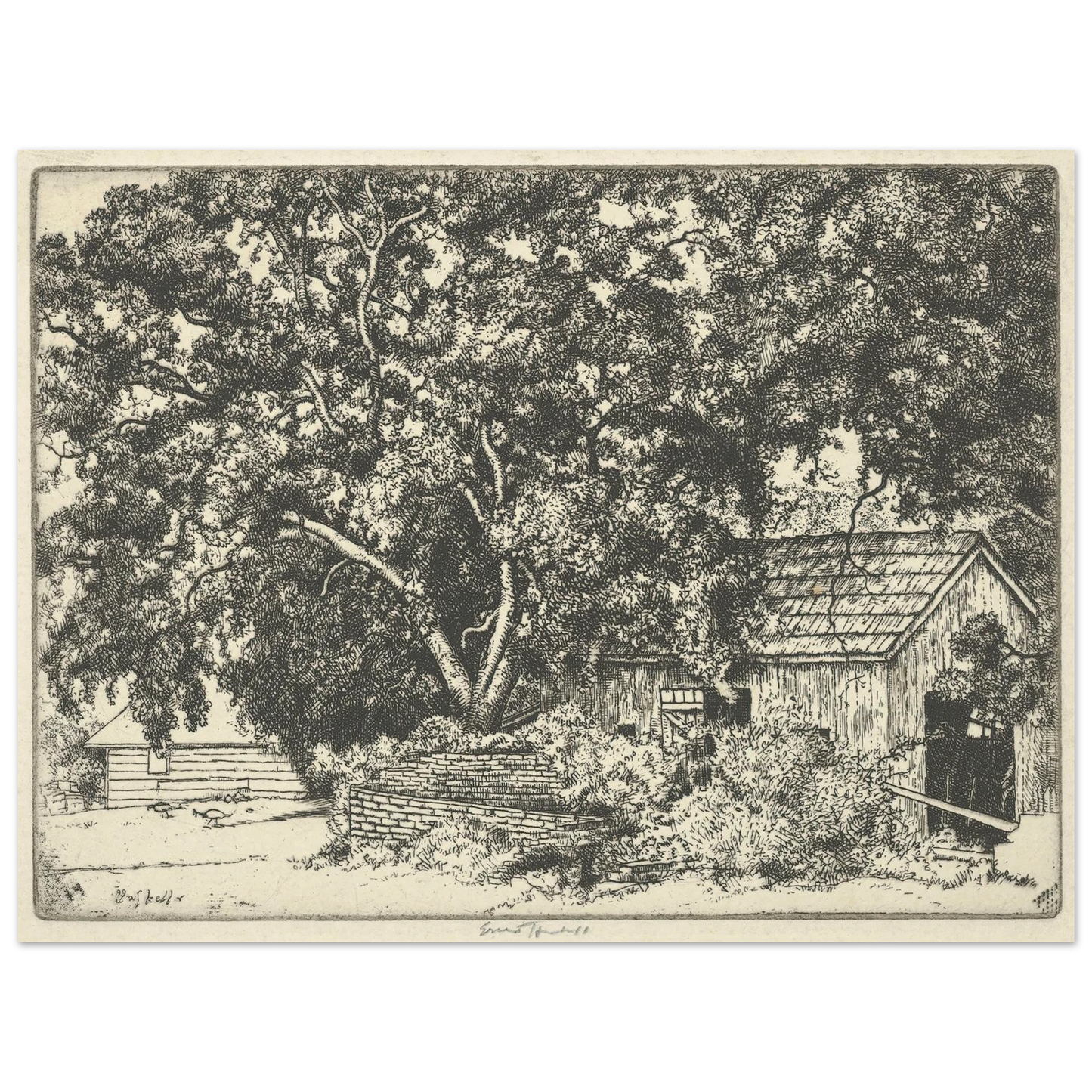 Orindo Rancho (1920) Art Print | Ernest Haskell - Framed Poster - 30x40 cm / 12x16″ - Black frame