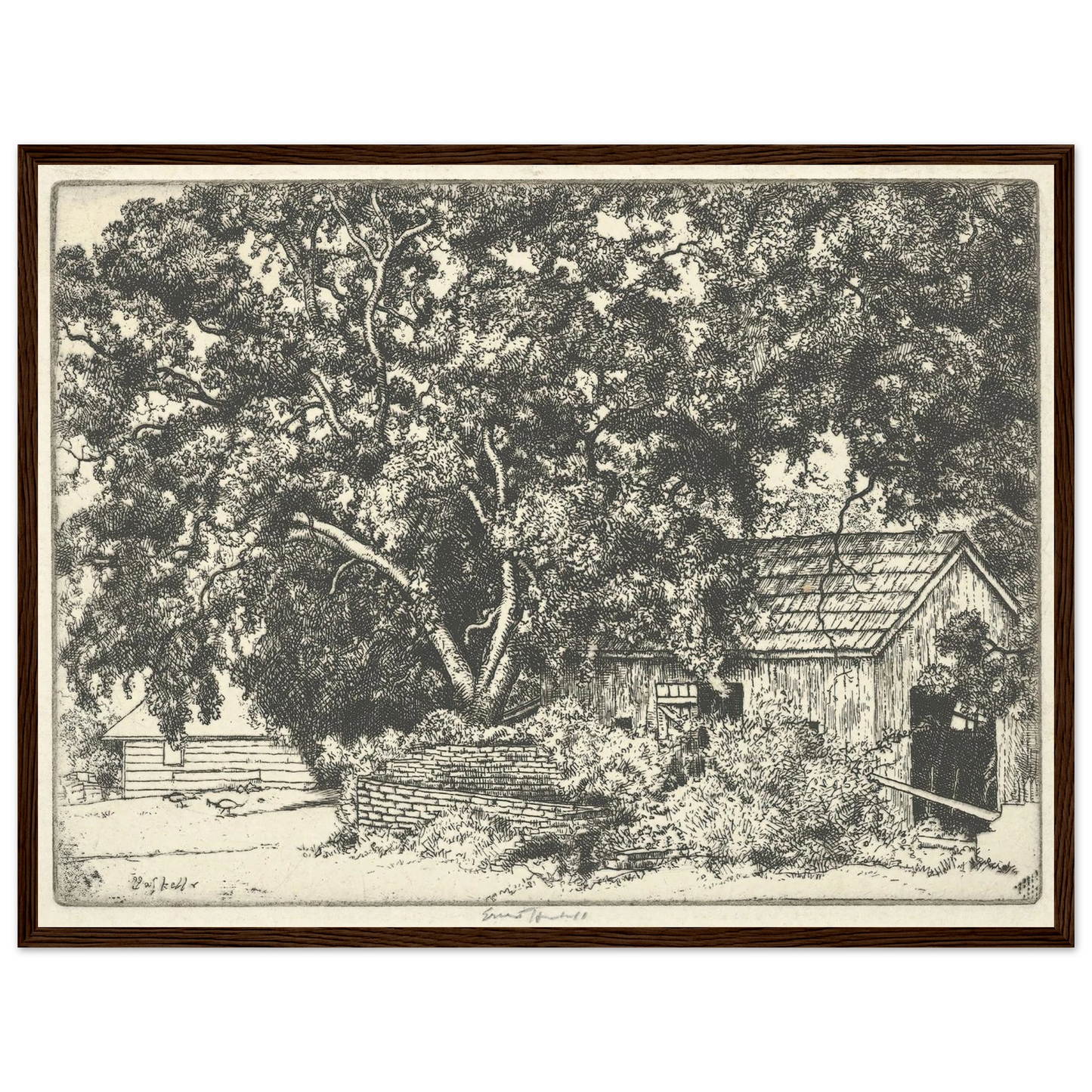 Orindo Rancho (1920) Art Print | Ernest Haskell - Framed Poster - 30x40 cm / 12x16″ - Black frame