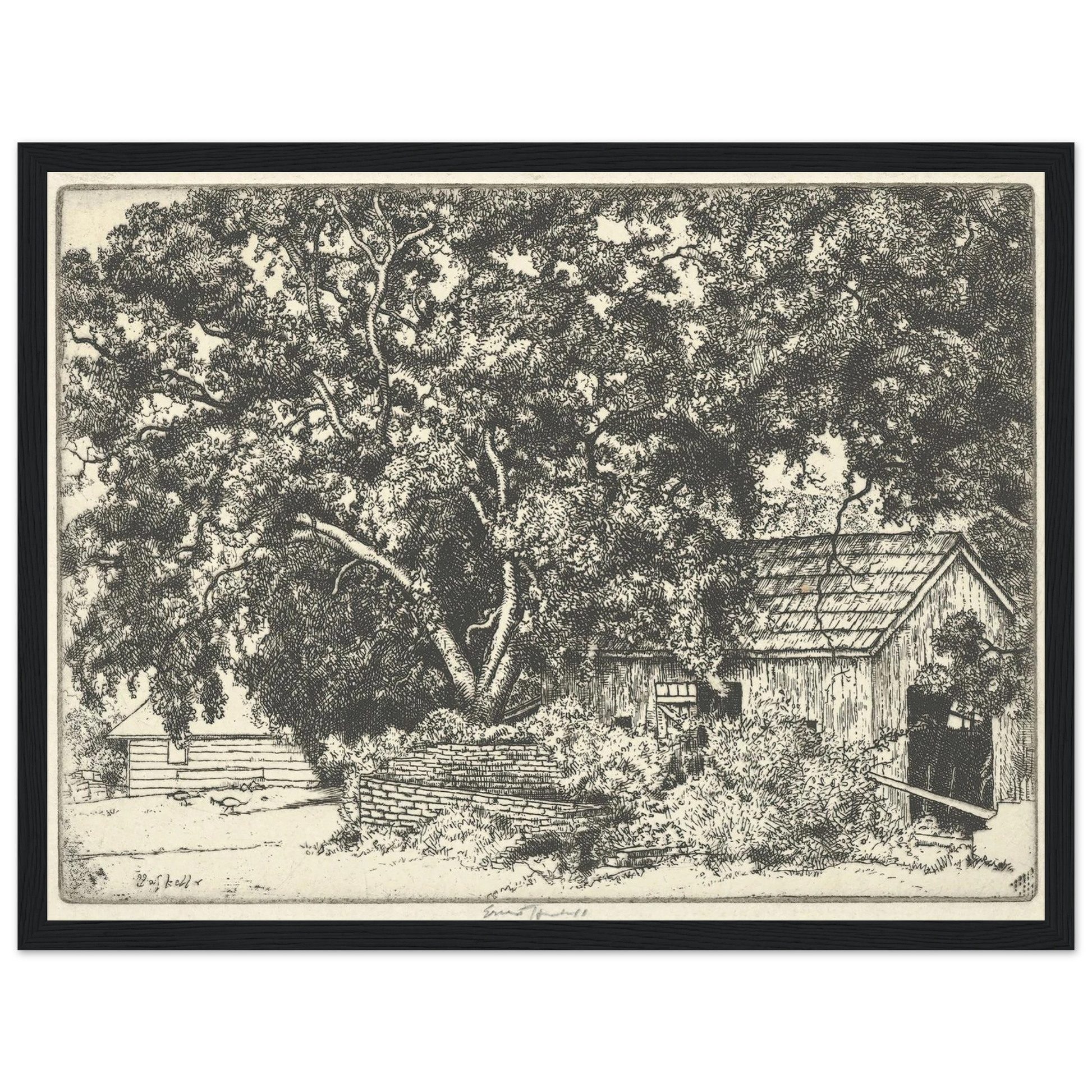 Orindo Rancho (1920) Art Print | Ernest Haskell - Framed Poster - 30x40 cm / 12x16″ - Black frame