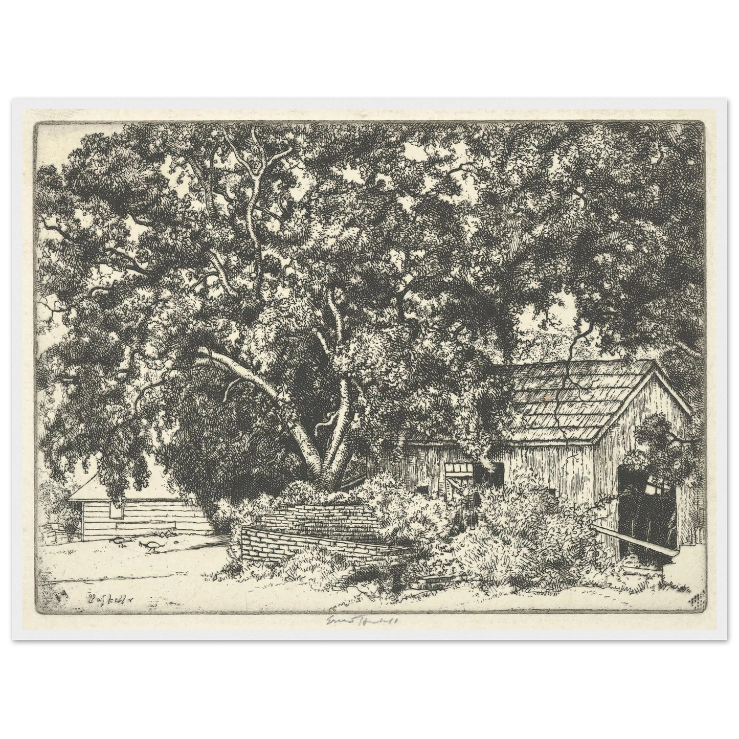 Orindo Rancho (1920) Art Print | Ernest Haskell - Framed Poster - 30x40 cm / 12x16″ - Black frame