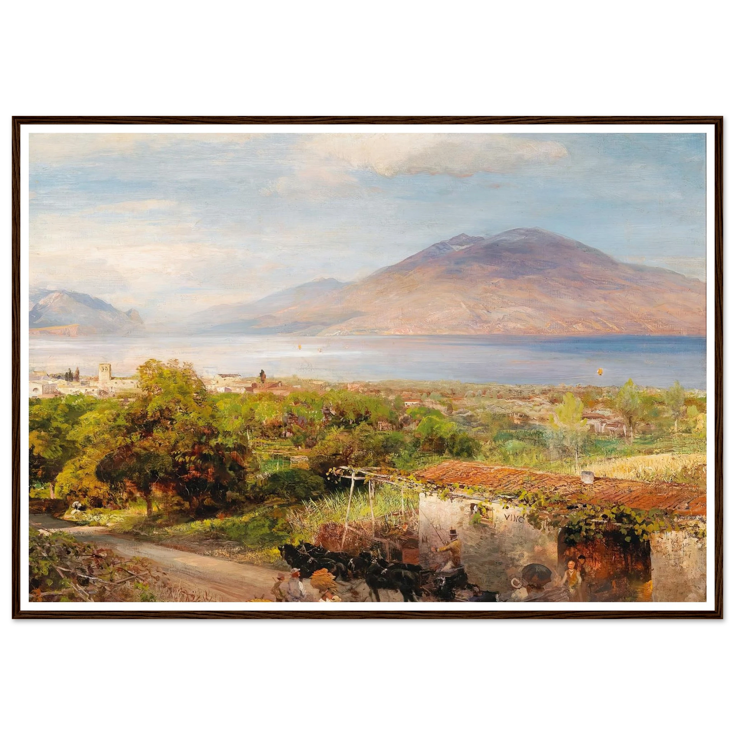 Osteria near Naples Art Print | Oswald Achenbach - Framed Poster - 30x40 cm / 12x16″ - Black frame
