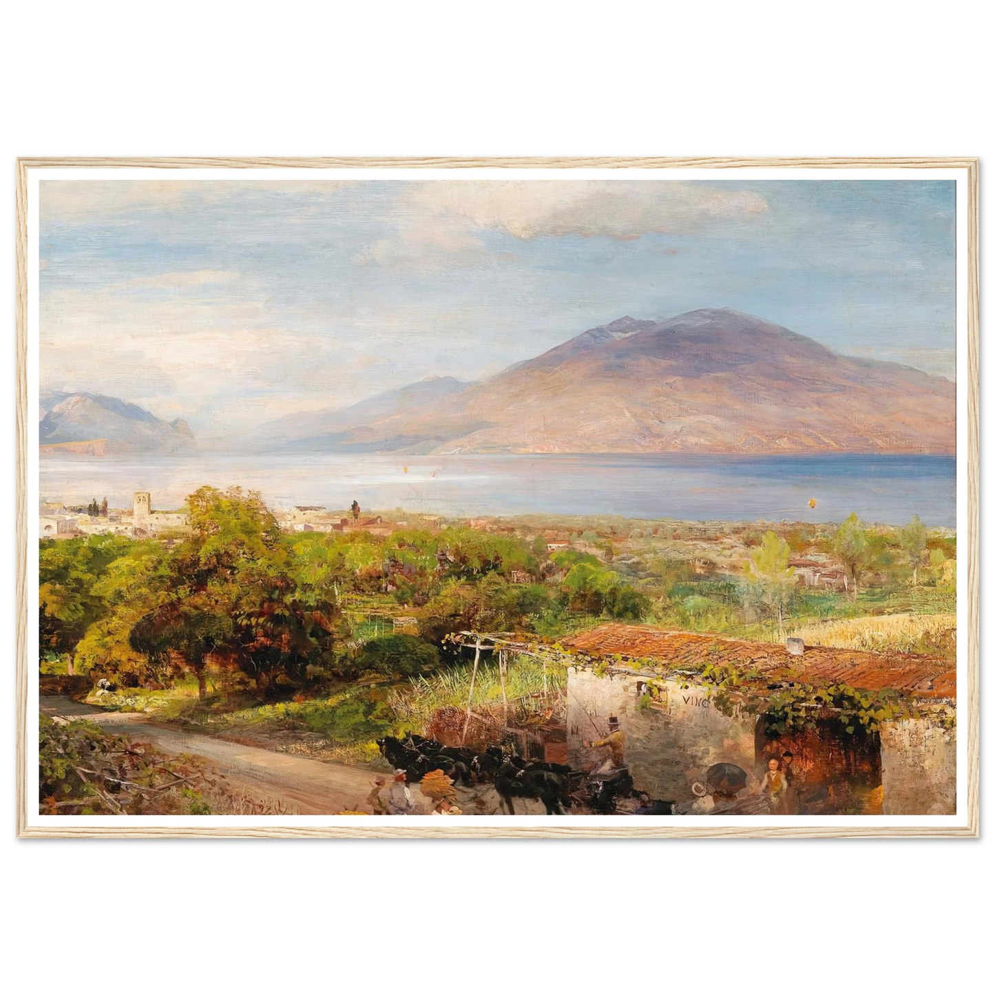 Osteria near Naples Art Print | Oswald Achenbach - Framed Poster - 30x40 cm / 12x16″ - Black frame