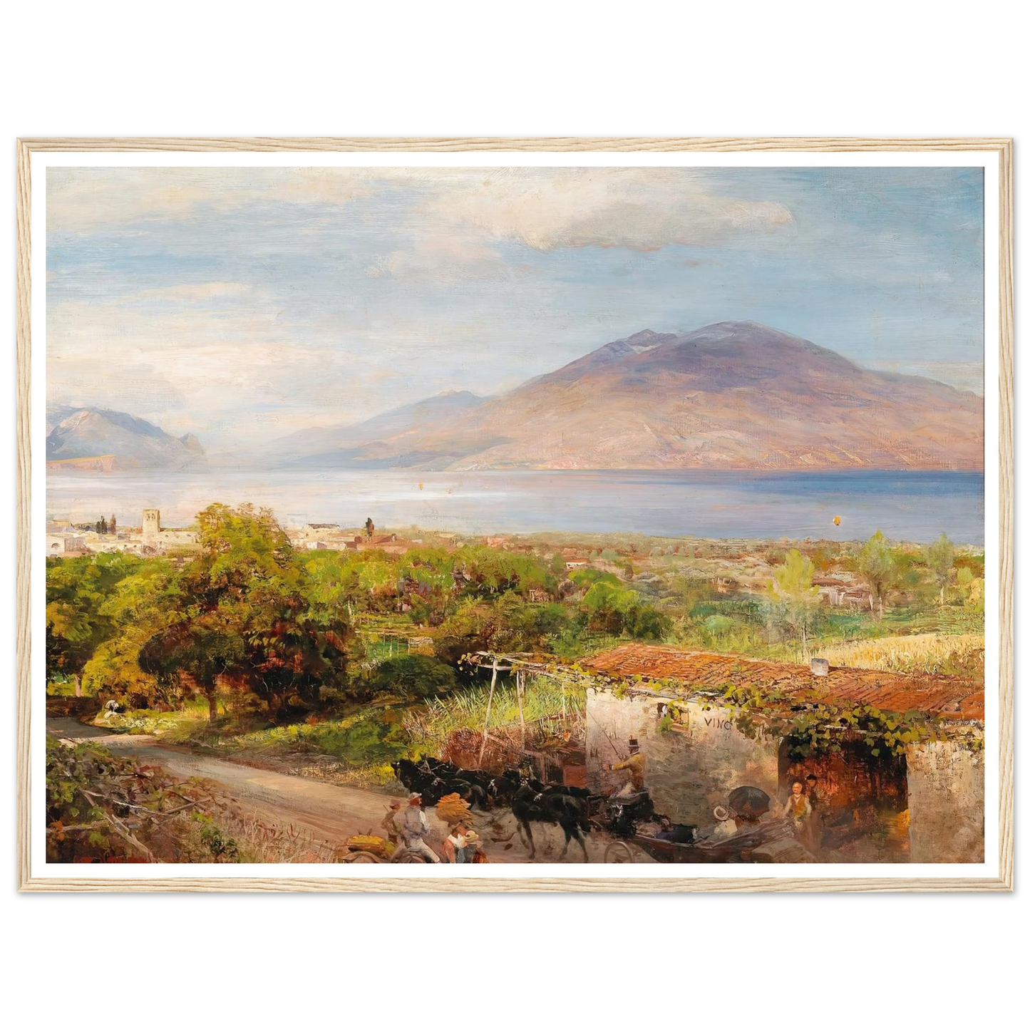 Osteria near Naples Art Print | Oswald Achenbach - Framed Poster - 30x40 cm / 12x16″ - Black frame