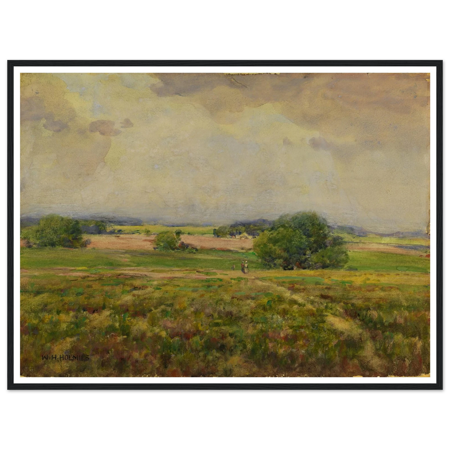 Over The Maryland Fields Art Print | William Henry Holmes - Framed Poster - 30x40 cm / 12x16″ - Black frame