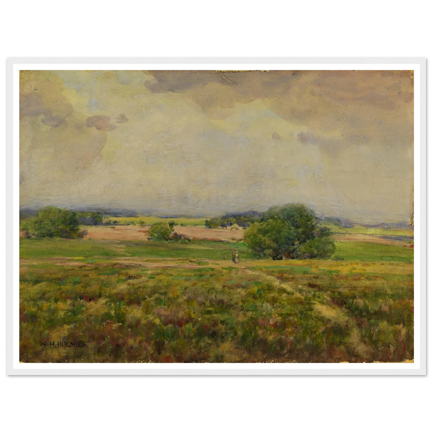 Over The Maryland Fields Art Print | William Henry Holmes - Framed Poster - 30x40 cm / 12x16″ - Black frame