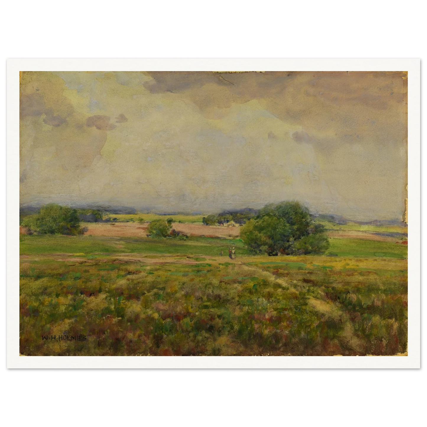 Over The Maryland Fields Art Print | William Henry Holmes - Framed Poster - 30x40 cm / 12x16″ - Black frame